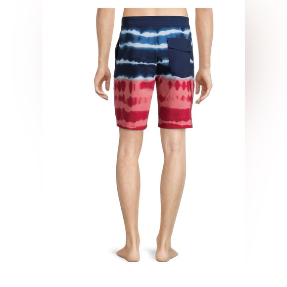 NO BOUNDARIES Mens Board Shorts Size 34” Above Knee Pockets Red White Blue New - Picture 3 of 7